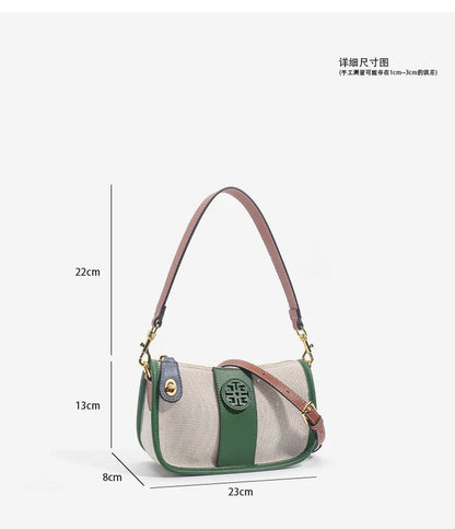 TB 2024 New Fashion Casual Armpit Bag Light Luxury Trendy Canvas Messenger BagShoulder Bag Womens Handbag