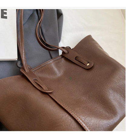 Large Capacity Women's Tote Bag 2023 Winter Fashion Trend Leather Shoulder Bags Office Handbag