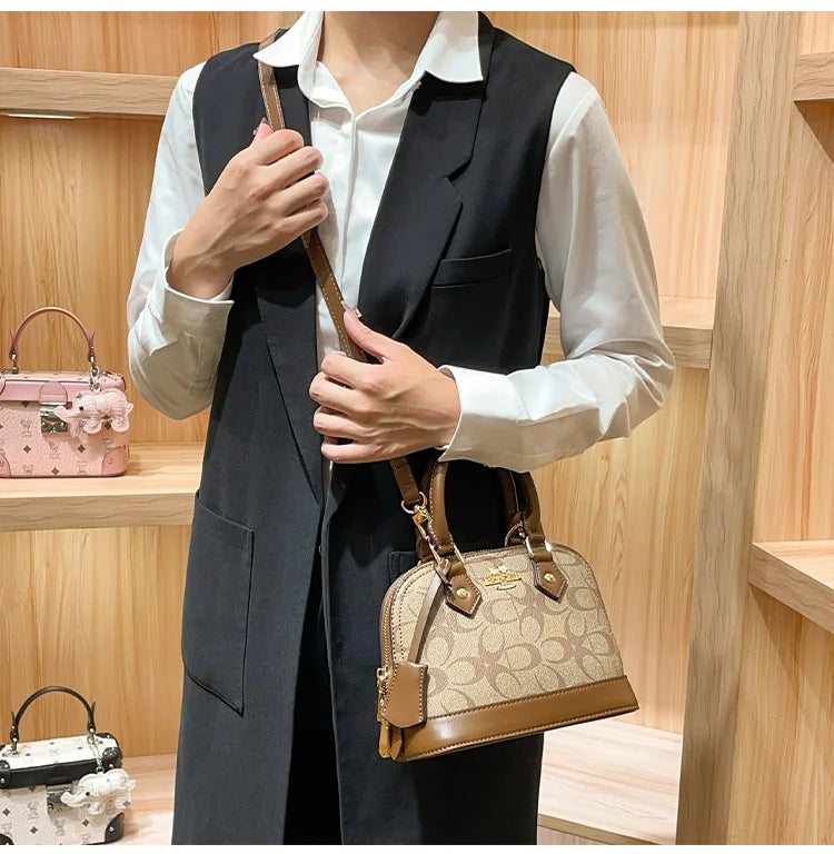 Brand women's handbag shell bag 2025 new high-end retro handbag shoulder bag versatile light luxury crossbody women's bag trend
