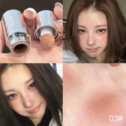 Moisturizing Sponge Head Blusher Liquid Blush Stick Natural Lip Contour Cheek Makeup Matte Milk Pink Brighten Rouge Highlighter