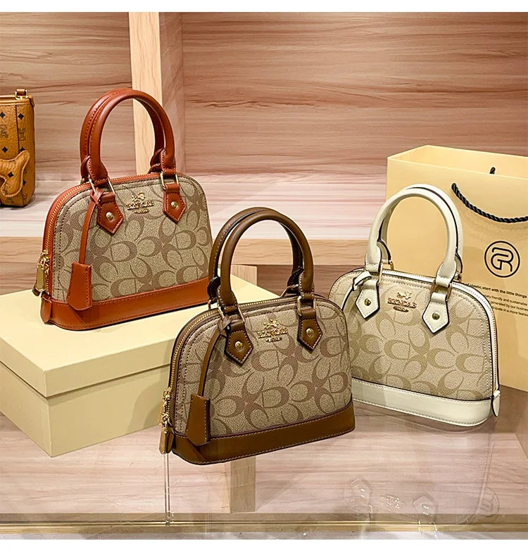 Brand women's handbag shell bag 2025 new high-end retro handbag shoulder bag versatile light luxury crossbody women's bag trend