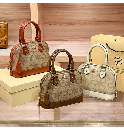 Brand women's handbag shell bag 2025 new high-end retro handbag shoulder bag versatile light luxury crossbody women's bag trend