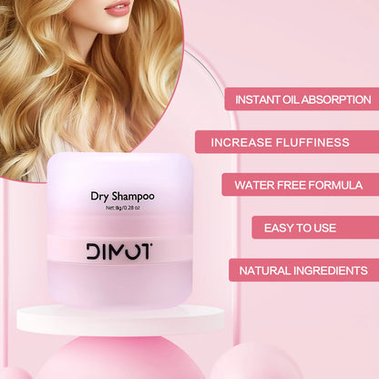 DIMOT 8g Natural Dry Shampoo Powder Instant Oil Absorbing Hair Fluffy Spray Travel Size Suitable for Busy Lifestyle | All Hairs