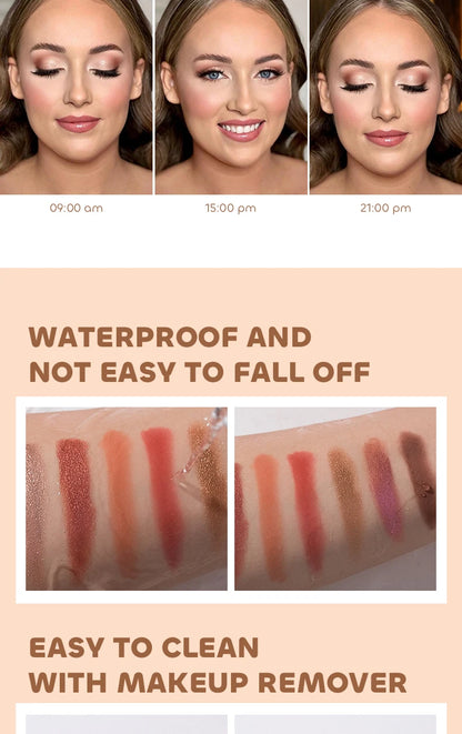 Beauty Glazed 9 Colors Eye Shadow Palette - Matte & Shimmer Pigmented Eyeshadow Discs Warm Earth Tones Makeup Powder for Eyes