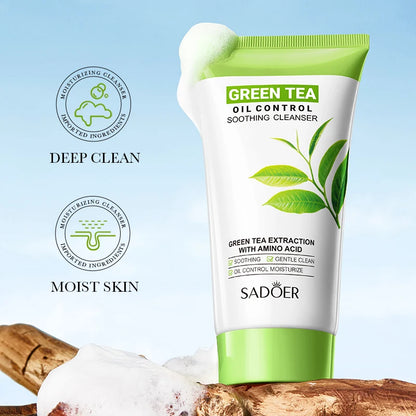 Perilla Essence Facial Cleanser Deep Cleaning Gentle Oil Control Refreshing Acne Removal Shrink Pores Cleanser Face Skin Care