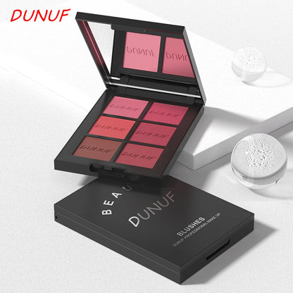 Airflow Powder Blush Palette 6 Color Matte Shimmery Highlighter Bronzer Longwearing High Pigment Waterproof Contour Makeup
