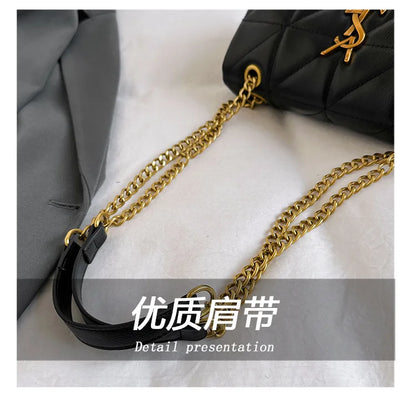 New Xiaoxiangfeng diamond grid chain bag, stylish and versatile, large capacity diagonal span small square bag