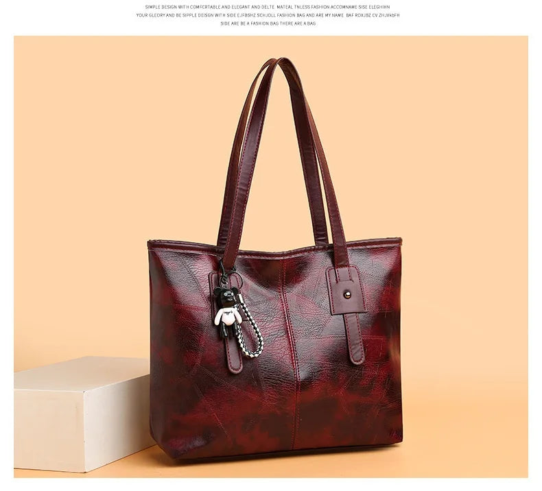 Trendy Women's  New Large Capacity Tote Bag with Horizontal Square Zipper Single Shoulder Handbag