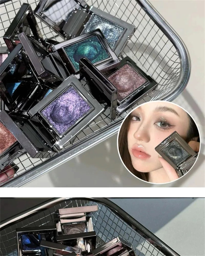 Diamond Monochrome Highlighter Eyeshadow Palette Chameleon Metallic Green Brighten Eye Shadow Fine Flash Eye Makeup Cosmetic