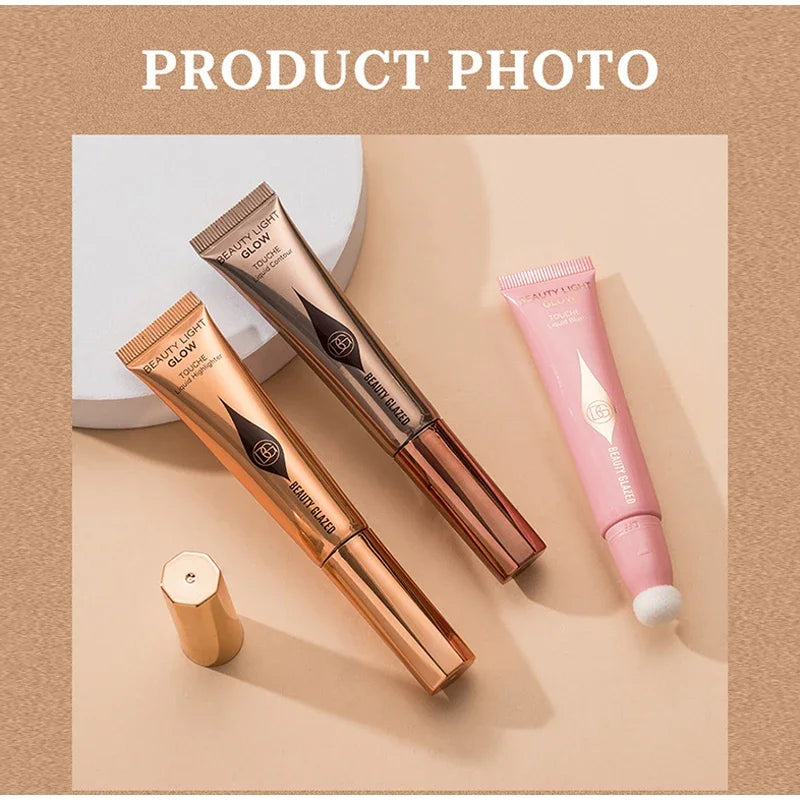 Liquid Blush Highlighter Pen Pearl Fine Shine Matte Naturally Brighten Multi-use Cheek Eye Tint Peach Blush Makeup korean blush