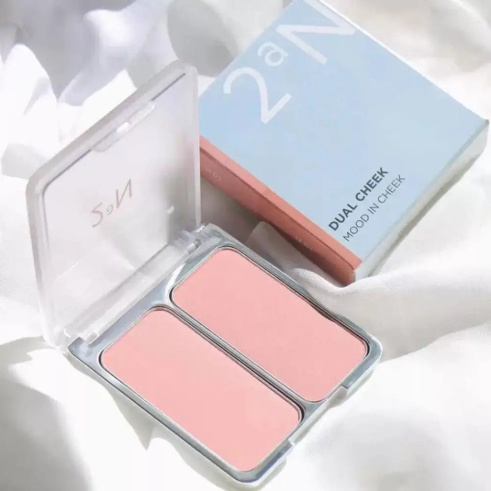 2aN Korean Two-color Blush Matte Brightening Low Saturation Shrinking And Expanding Natural Two-in-one Blush Makeup Cosmetics