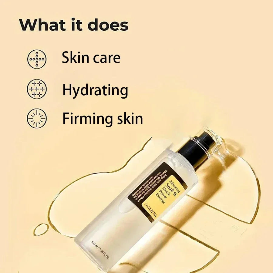 Snail Mucin 96% Skin Care Facial Essence Fading Fine Lines Repair Essence Firming Facial Snail Brightening Anti-Aging 100ml