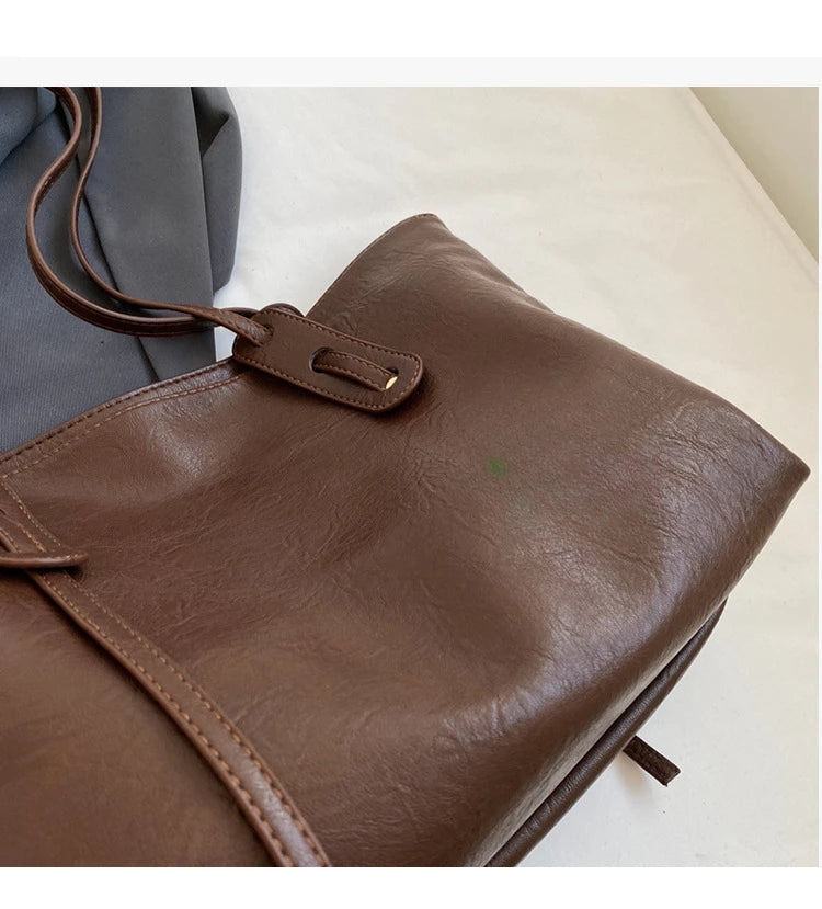 Large Capacity Women's Tote Bag 2023 Winter Fashion Trend Leather Shoulder Bags Office Handbag