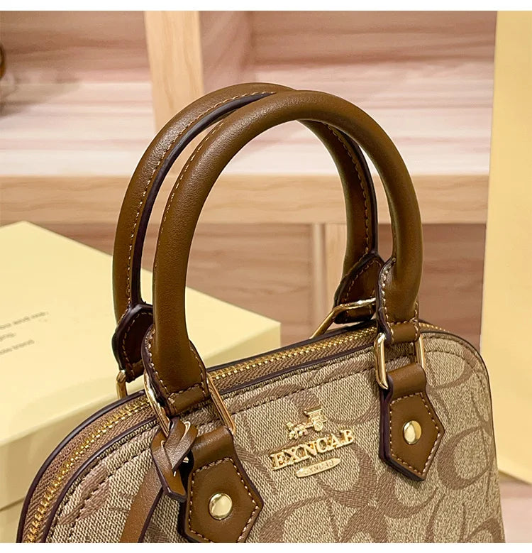 Brand women's handbag shell bag 2025 new high-end retro handbag shoulder bag versatile light luxury crossbody women's bag trend