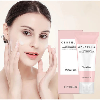 1/2/3/5 Pcs Centella Pore Minimizing Deep Cleansing Foam,Facial Skin Cleanser Moisturizing Soothing,Remove Pore-Clogging Debris
