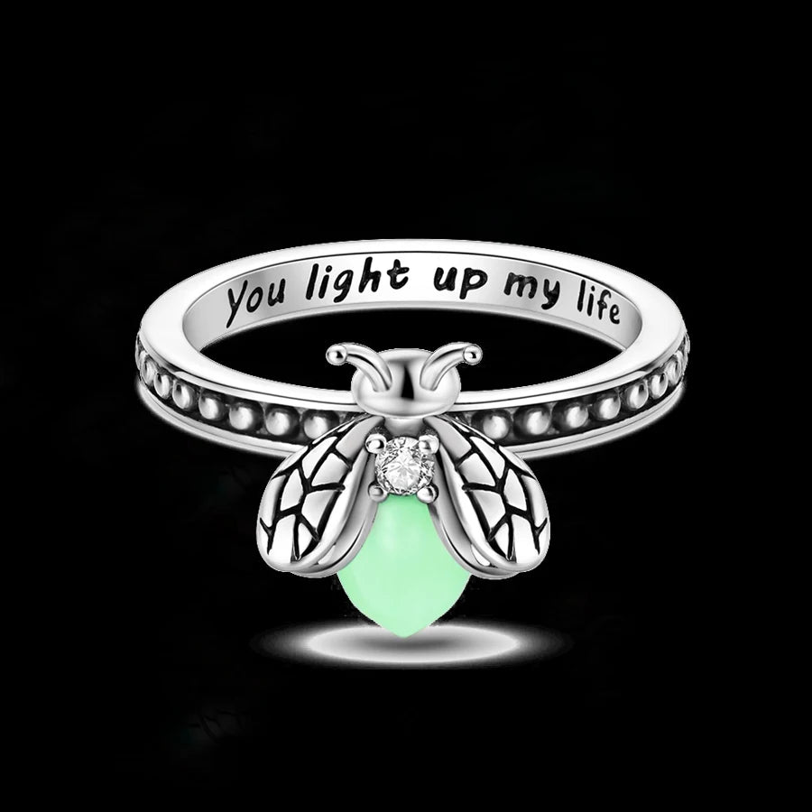 2024 Summer New Glow-in-the-dark Firefly Dangle Charm Fit Original Pan Bracelet DIY Silver&Gold Plated Women Jewelry Gift