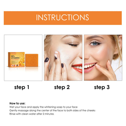 Vitamin C Handmade Soap Body Brightening Oil Control Smooth Soft Skin Moisturizing Exfoliating Anti Mite Facial Cleansing Soap