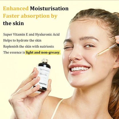 Pure Vitamin C 23% Serum with Vitamin E and Hyaluronic Acid, Brightening and Moisturizing Face Serum, Improves Skin Tone 20g