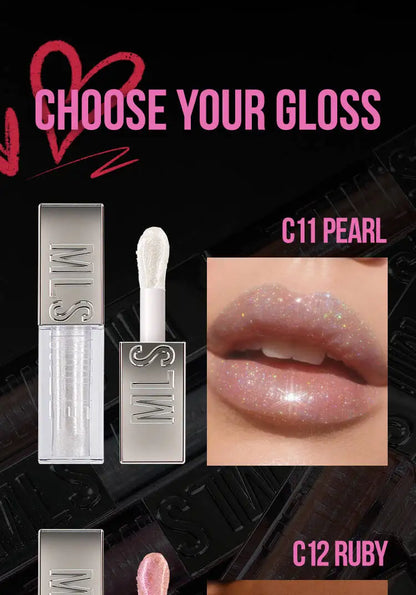 MLSMILE Women's Lipstick 6 Color Flash Lip Glaze Large Brush Head Design Moisten Lip Gloss 2025 New C48C03