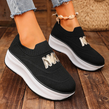 Women Platform Sneakers Casual Slip on Fashion Loafers Shoes Ladies Outdoor Breathable Tennis Sneakers Woman Zapatos De Mujer