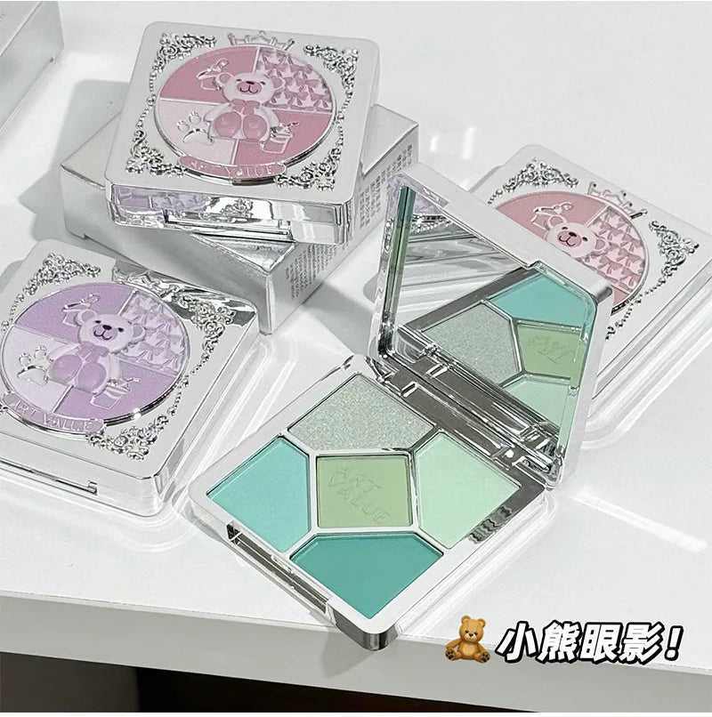 Eyeshadow Palette Blush Highlight Makeup Pearly Highgloss Shimmer Pink Brown Earth Color Fine Sequins Eye Shadow