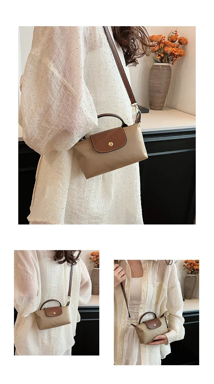 New Hot Sale Of The Season Fashionable Women's Plaid Canvas Dumpling Bag Crossbody Shoulder Bag Lightweight for Autumn Winter Ve