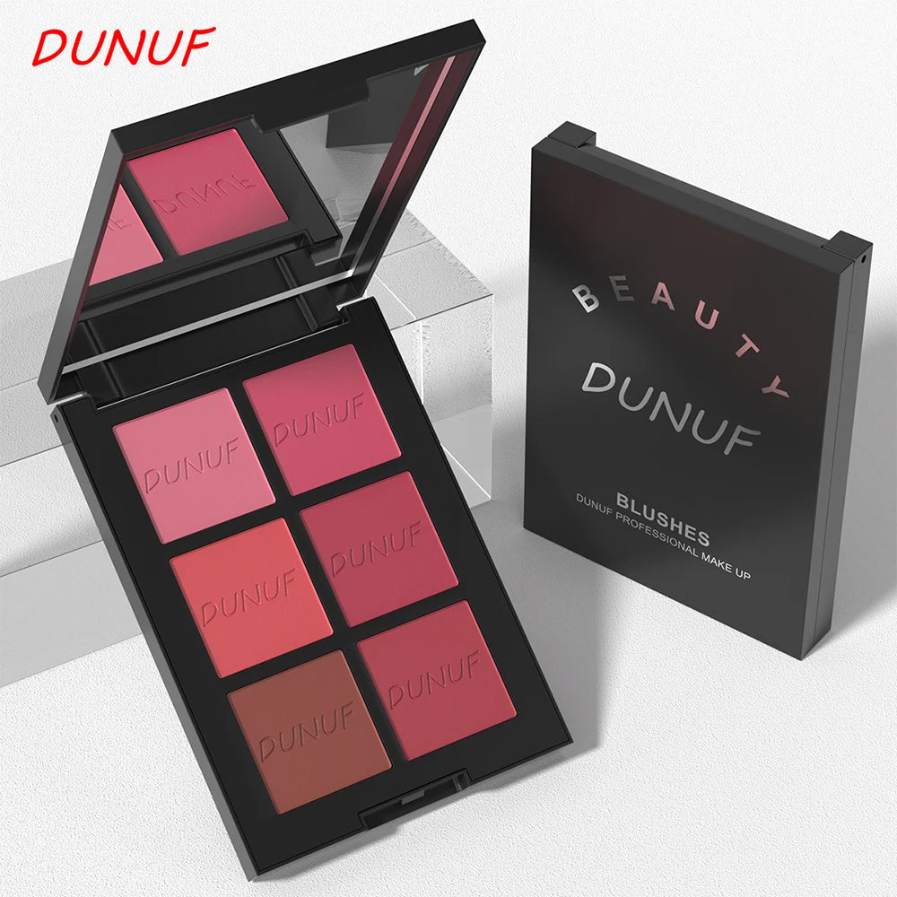 Airflow Powder Blush Palette 6 Color Matte Shimmery Highlighter Bronzer Longwearing High Pigment Waterproof Contour Makeup