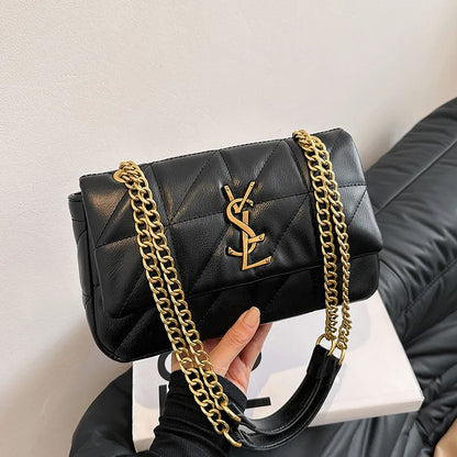 New Xiaoxiangfeng diamond grid chain bag, stylish and versatile, large capacity diagonal span small square bag