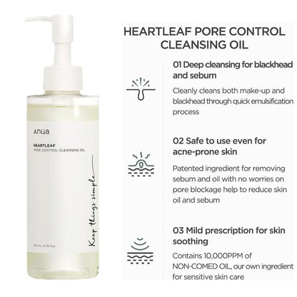 Anua Cleanser Heartleaf oil Facial Cleanser Korean Original Form Moisturizing Soothing Skin Care Heartleaf Oil Control Cleanser