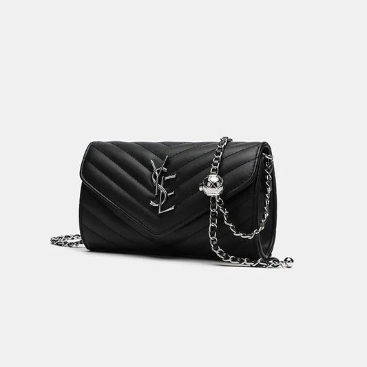 2024 New Luxury Fashionable Genuine Leather Chain Shoulder Bag Envelope Style Lightweight Women's Small Bag Soft Texture