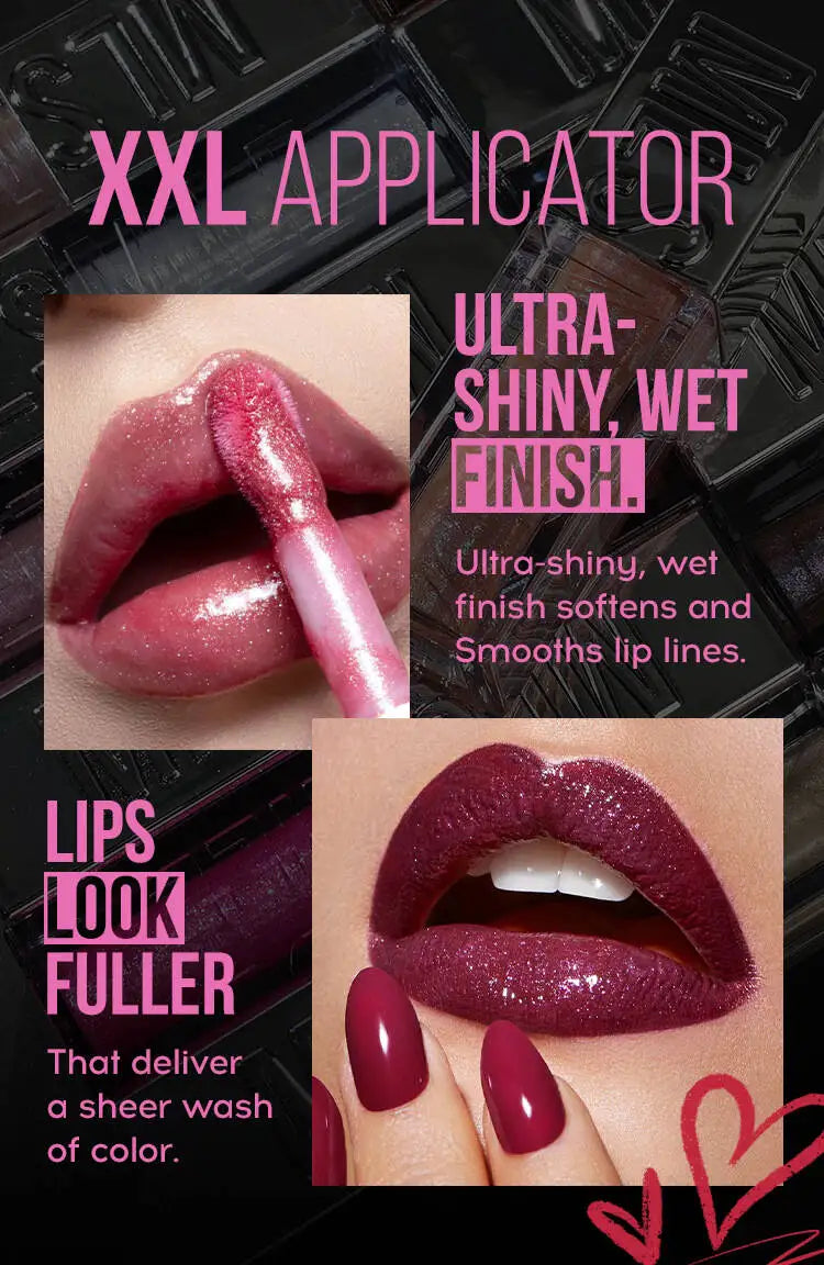 MLSMILE Women's Lipstick 6 Color Flash Lip Glaze Large Brush Head Design Moisten Lip Gloss 2025 New C48C03