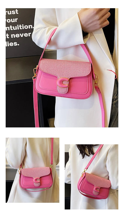 Stylish Quilted Women Messenger Bag - Waterproof Leather Crossbody Shoulder Bag With Adjustable Chain For Travel & Shopping