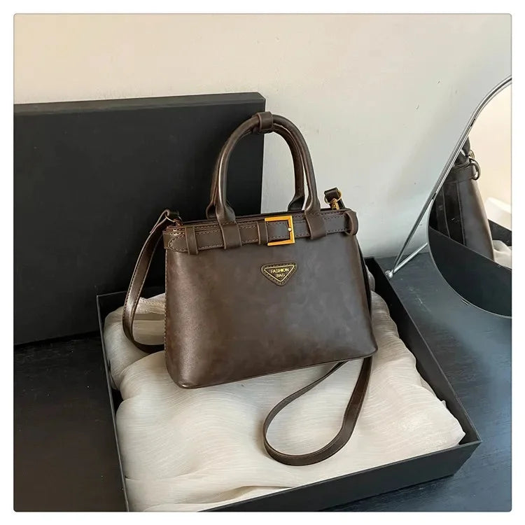 Fashionable Versatile Small Square Bag Women's Retro Crossbody Commuter Bag Ladies Handbag Soft Material Autumn Winter New Model