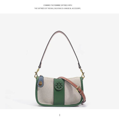 TB 2024 New Fashion Casual Armpit Bag Light Luxury Trendy Canvas Messenger BagShoulder Bag Womens Handbag
