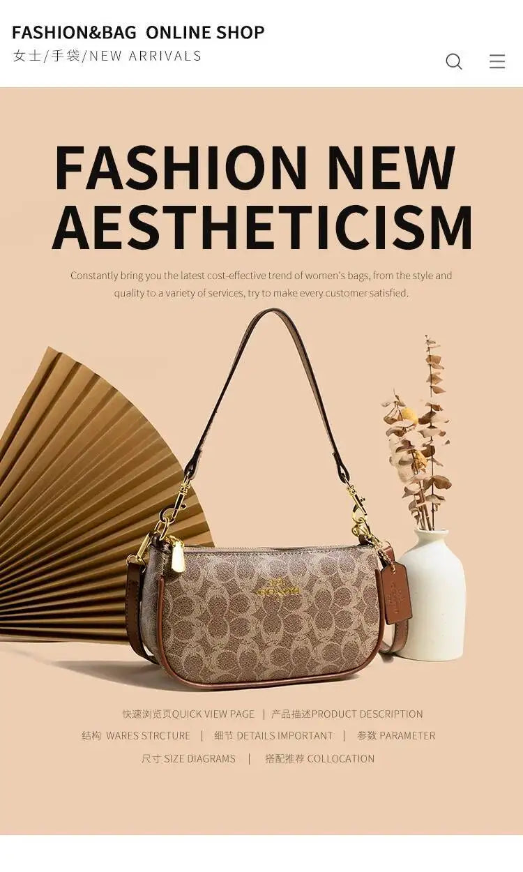 Elegant Women's Underarm Bag Hot Popular Ladies Shoulder Bag PU Leather Luxury Handbag Ladies Bag Designer Crossbody Bag