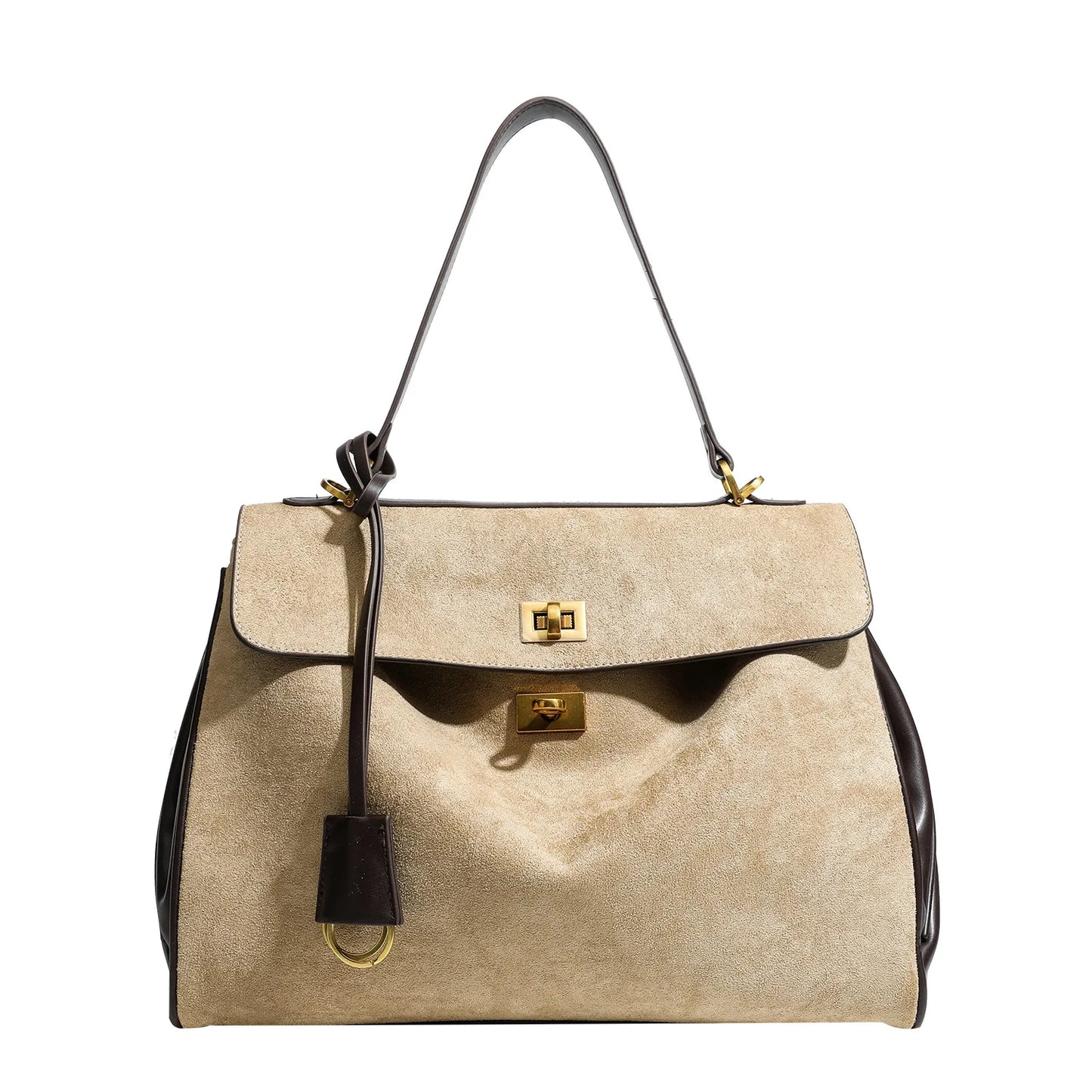 Matte suede tote bag for women large capacity commuting armpit bag, autumn and winter new high-end single shoulder crossbody bag