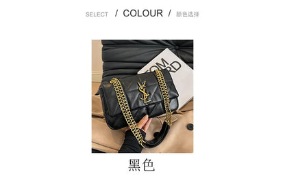 New Xiaoxiangfeng diamond grid chain bag, stylish and versatile, large capacity diagonal span small square bag