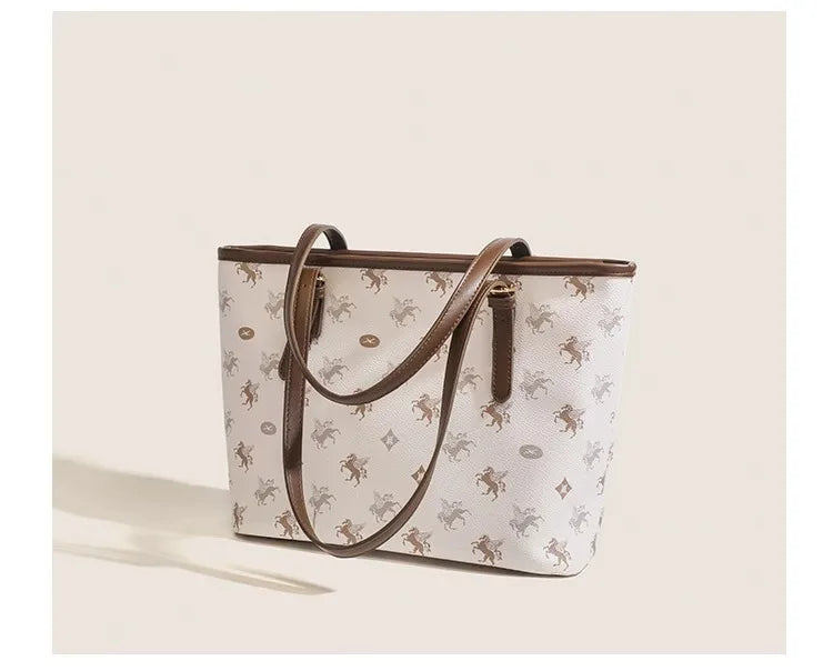 Popular and Versatile Leather Tote Bag with Large Capacity for Women 2024 New Fashion and Classic Computer Shoulder Handbag