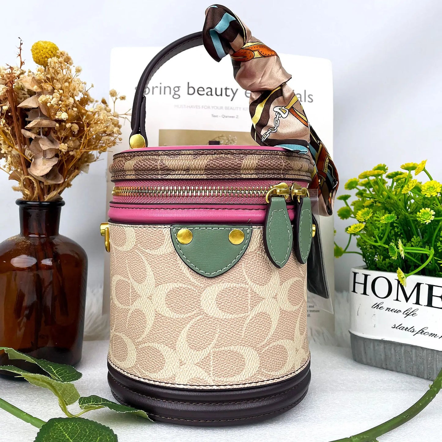 Women's handbag 2023 new fashion designer cylinder bag handbag single shoulder crossbody women's bag small bag