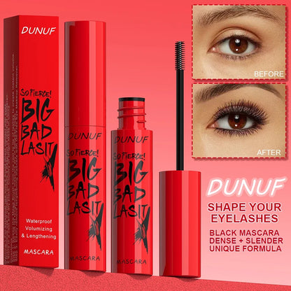 DUNUF Waterproof Mascara Eyelashes Lengthening Long Lasting Silky Lash Black Eyelashes Extension Make Up Beauty Eye Korean Cosmetic