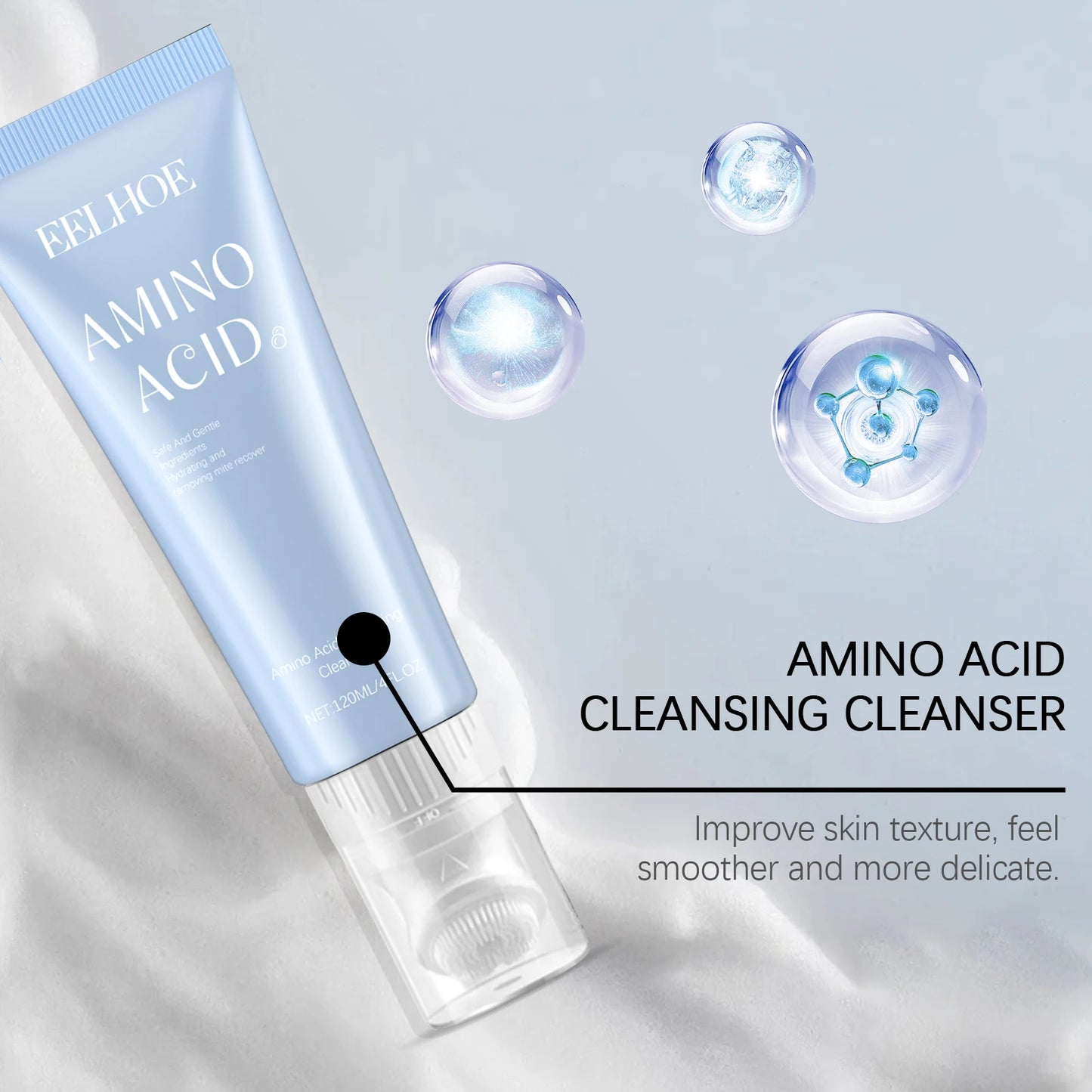 EELHOE Amino Acid Cleansing Cleanser Keep Moisturized Deeply Clean The Pores Remove Dirt Excess Oil Remove Aging Cuticles 120g