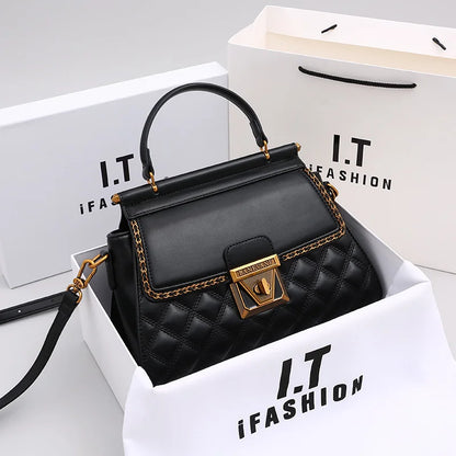 Women's handbag 2024 new autumn and winter high-end feeling, light luxury diamond grid small square bag, shoulder and crossbody