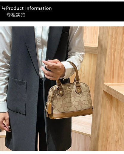 Brand women's handbag shell bag 2025 new high-end retro handbag shoulder bag versatile light luxury crossbody women's bag trend