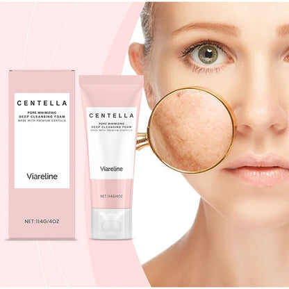 1/2/3/5 Pcs Centella Pore Minimizing Deep Cleansing Foam,Facial Skin Cleanser Moisturizing Soothing,Remove Pore-Clogging Debris