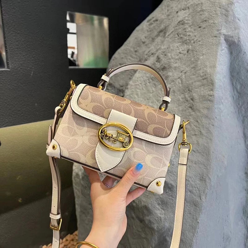 Brand premium women's bag graffiti box small square bag 2024 new autumn and winter designer handbag single shoulder crossbody ba