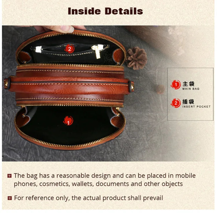 MOTAORA 2025 New Retro Round Women's Genuine Leather Handbags For Ladies Luxury Designer Rabbit Embossed Shoulder Messenger Bags