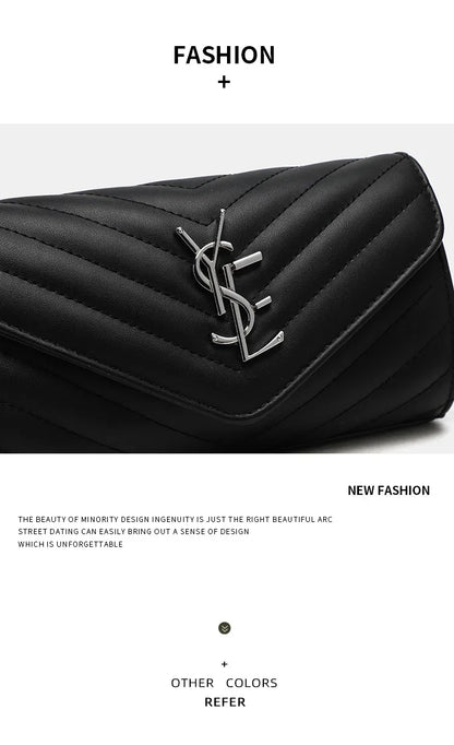 2024 New Luxury Fashionable Genuine Leather Chain Shoulder Bag Envelope Style Lightweight Women's Small Bag Soft Texture