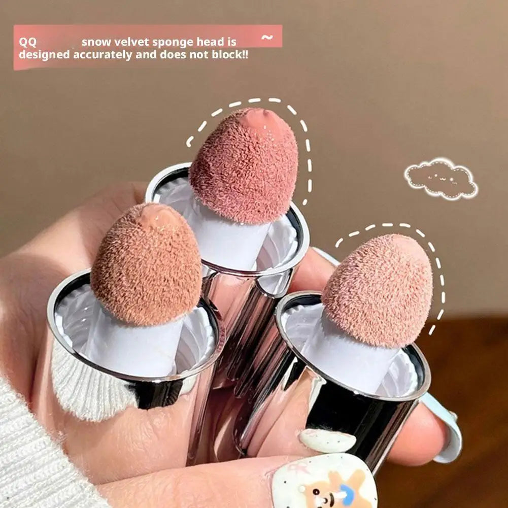 Moisturizing Sponge Head Blusher Liquid Blush Stick Natural Lip Contour Cheek Makeup Matte Milk Pink Brighten Rouge Highlighter