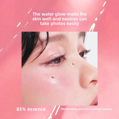 Judydoll Dewy Water Glow Cream Blush & Highlighter Stick Palette - Multi-Use, Buildable Color, Blurring Airy Effect for Face