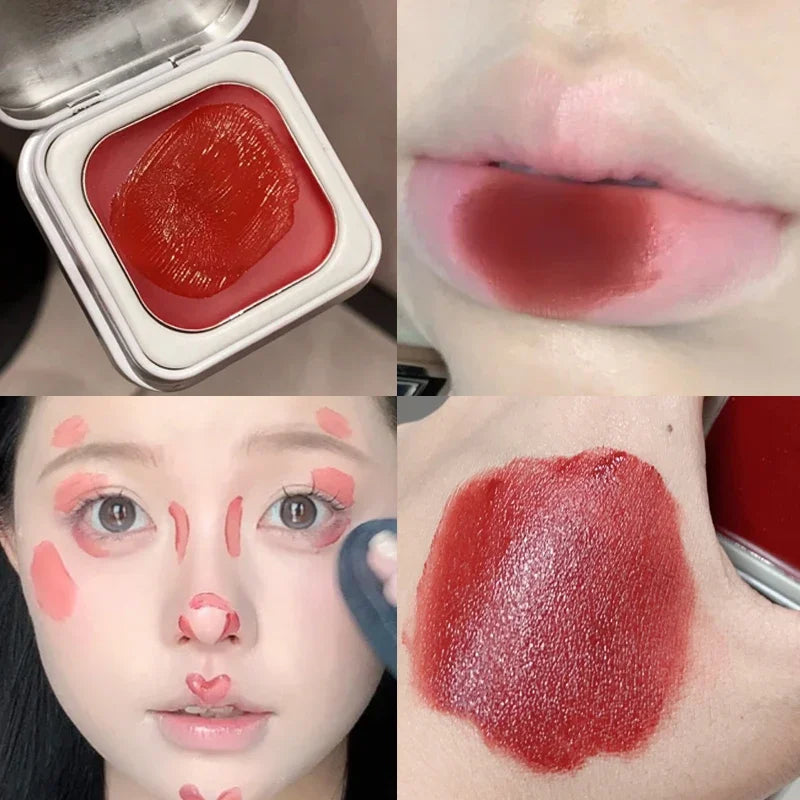 Multi-purpose Lipstick Blush Cream Waterproof Soft Moisturizing Lip Cheek Blush Tint Pigment Lasting Brightening Contour Makeup